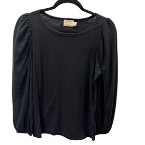 NATIONAL LTD Black Cecilia Balloon Sleeve Top Size S